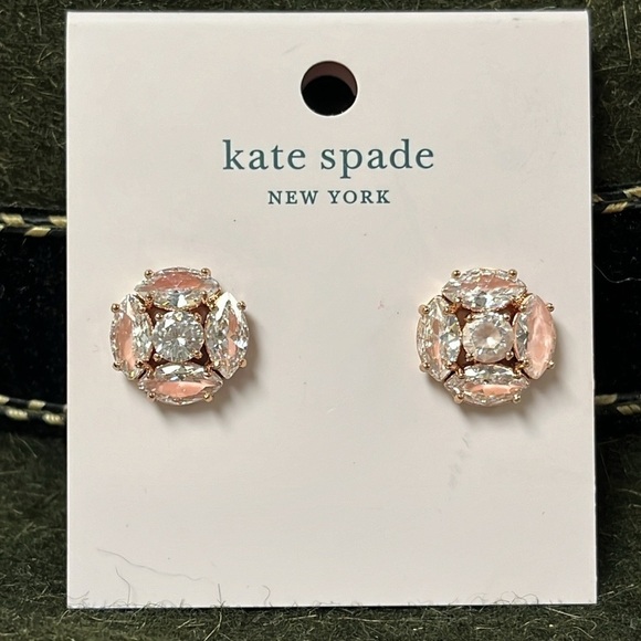 Brand New Kate Spade Flying Colors Blush Post Earrings Marquise Cluster Studs - Picture 10 of 15